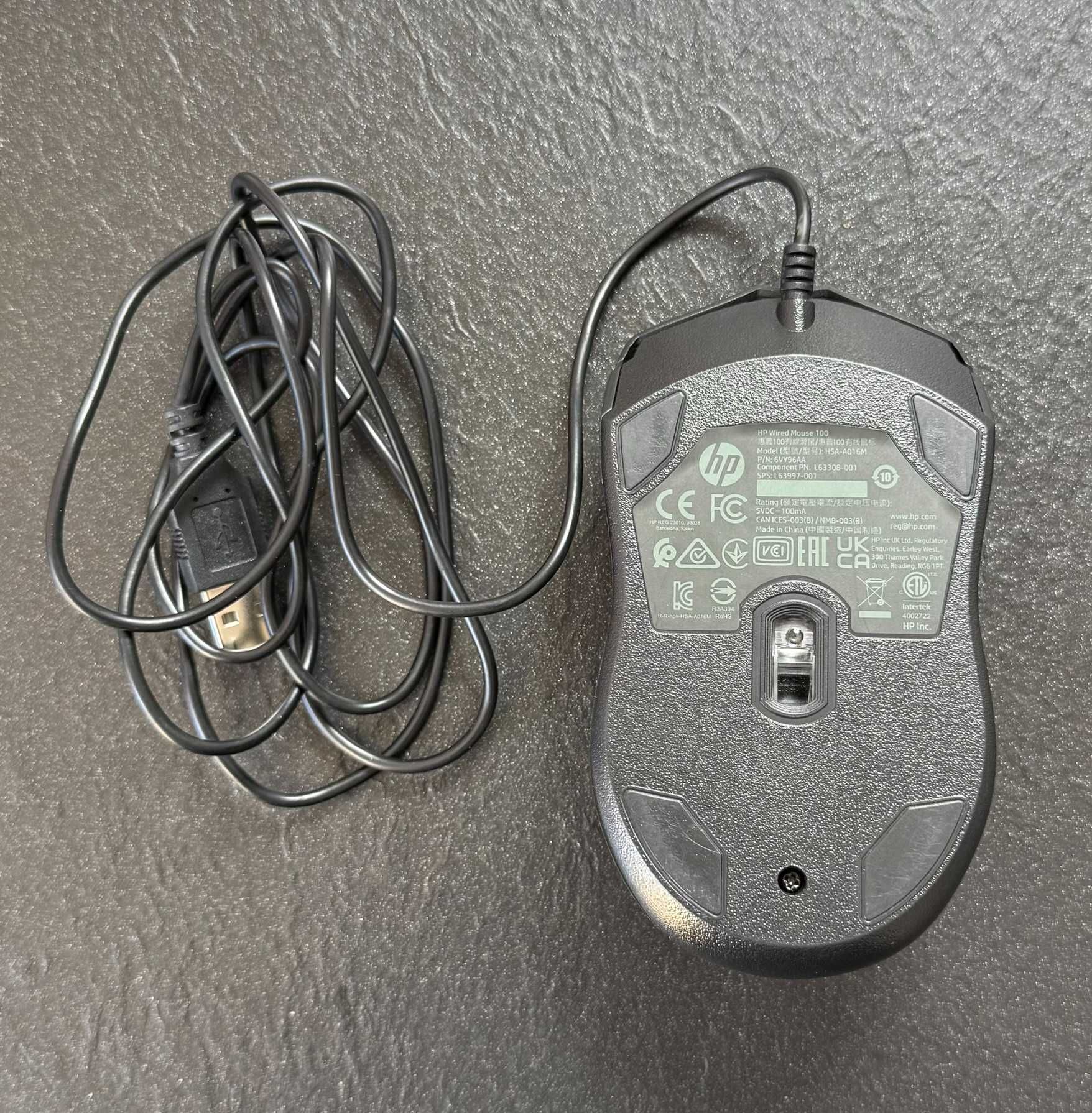 Mysz przewodowa HP 100 czarna