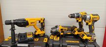 Zestaw Dewalt  3x5AH młotowiertarka SDS szlifierka zakrętak wkrętarka