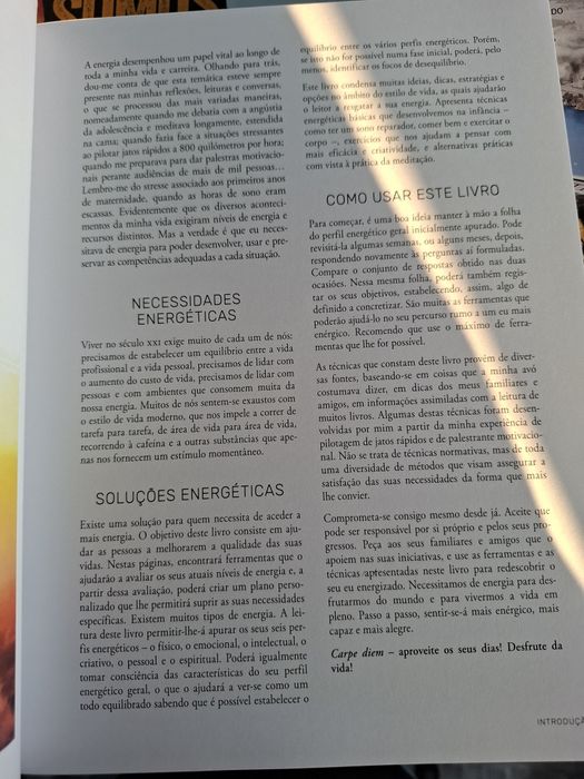 Livro Energia descubra o seu perfil de energia