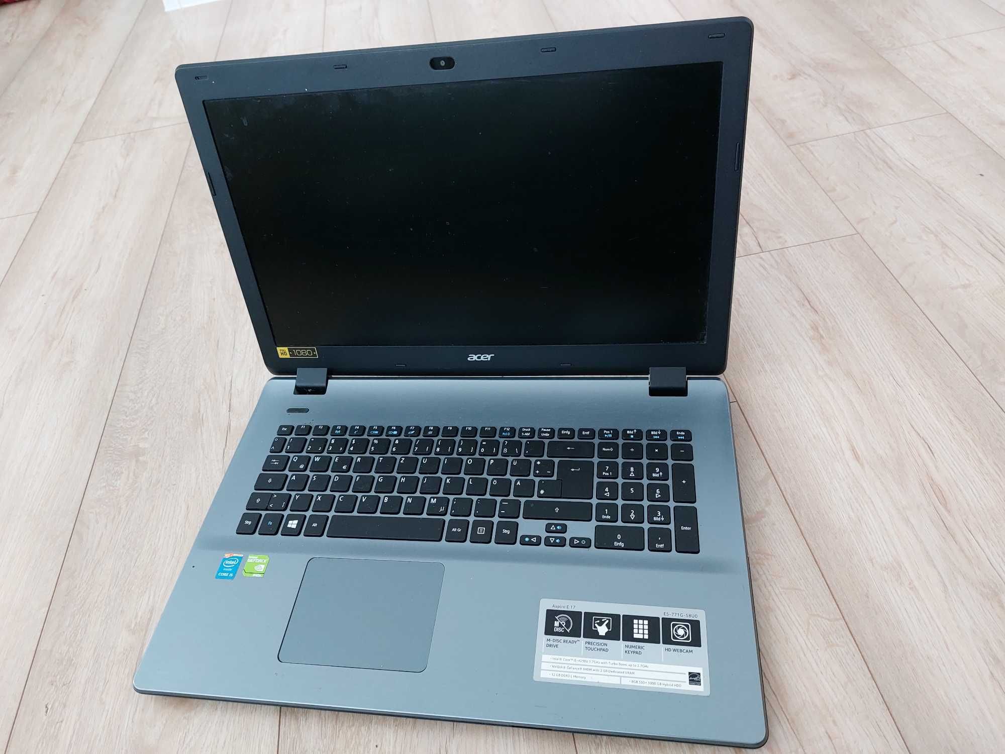 Acer Aspire E17 E5-771G i5 , 1000gb , GF 820M , 12gb ram