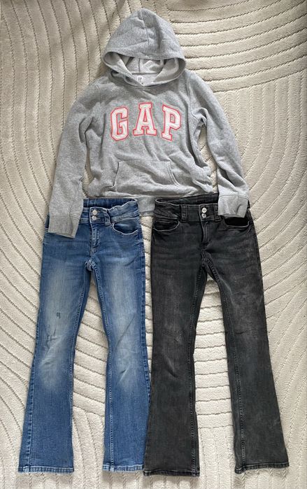 Zestaw ubran dla dziewczynki spodnie dzwony z szeroka nogawka bluza