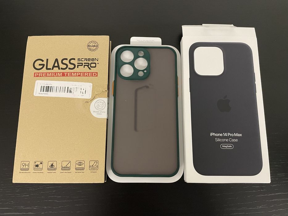 Capa + peliculas de vidro iPhone 14 Pro Max