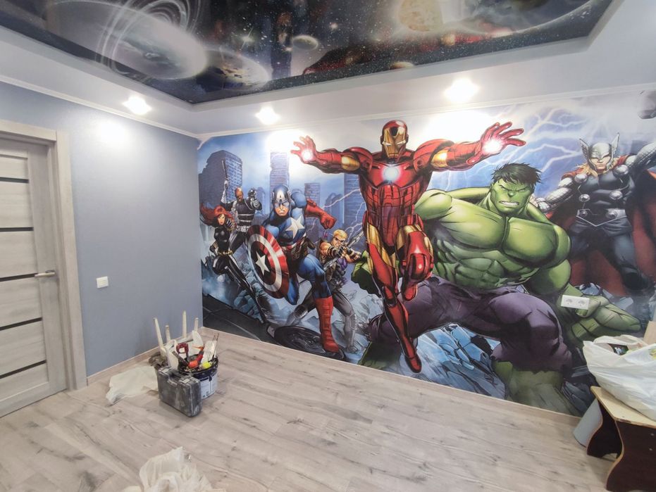 Шпаклёвка стен.  Обои.