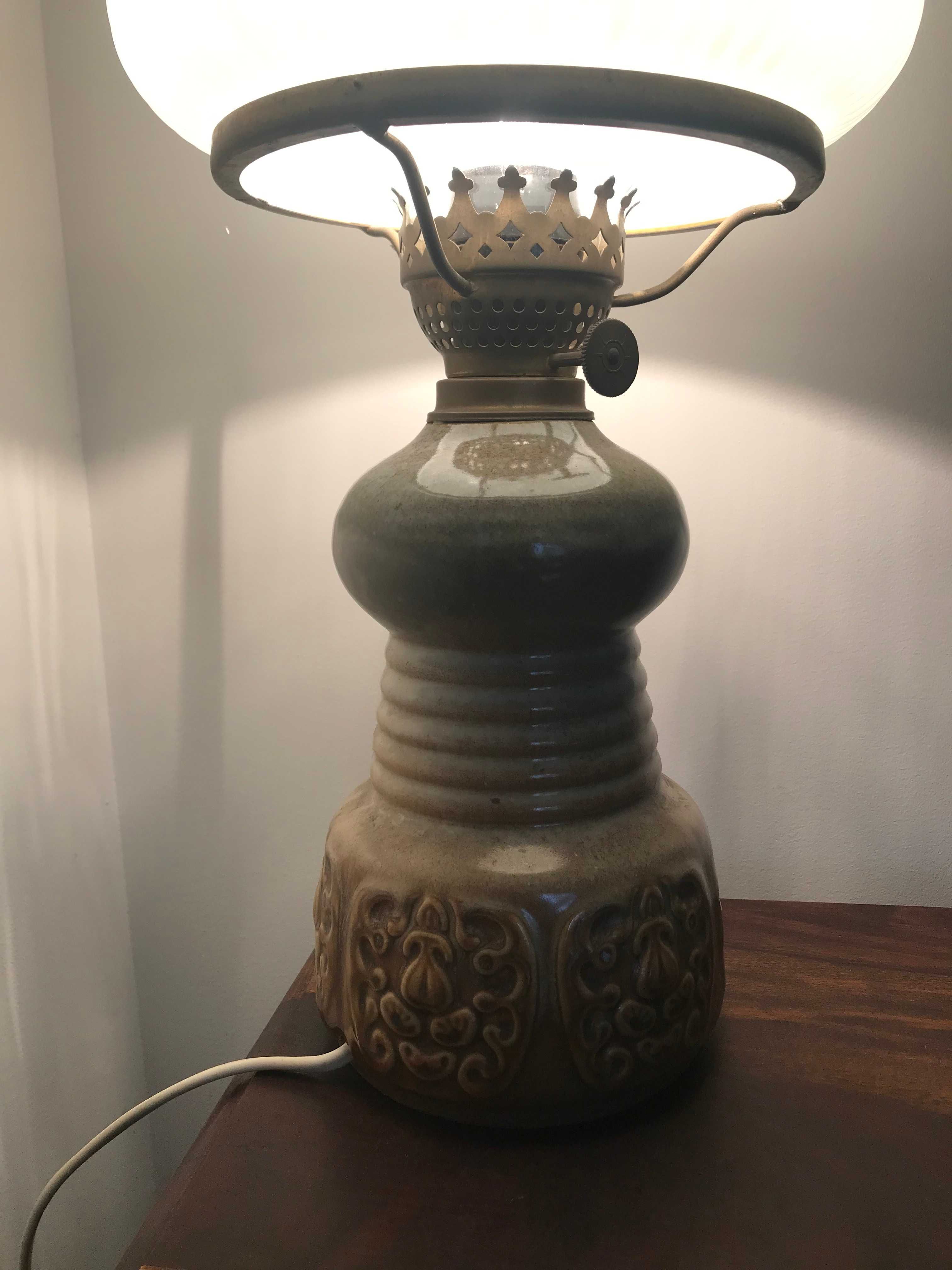 Lampa stołowa , porcelit , Polam Mysłakowice    PRL