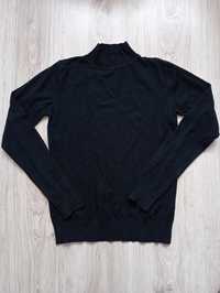 Czarny damski wiosenny sweterek klasyczny czarny M