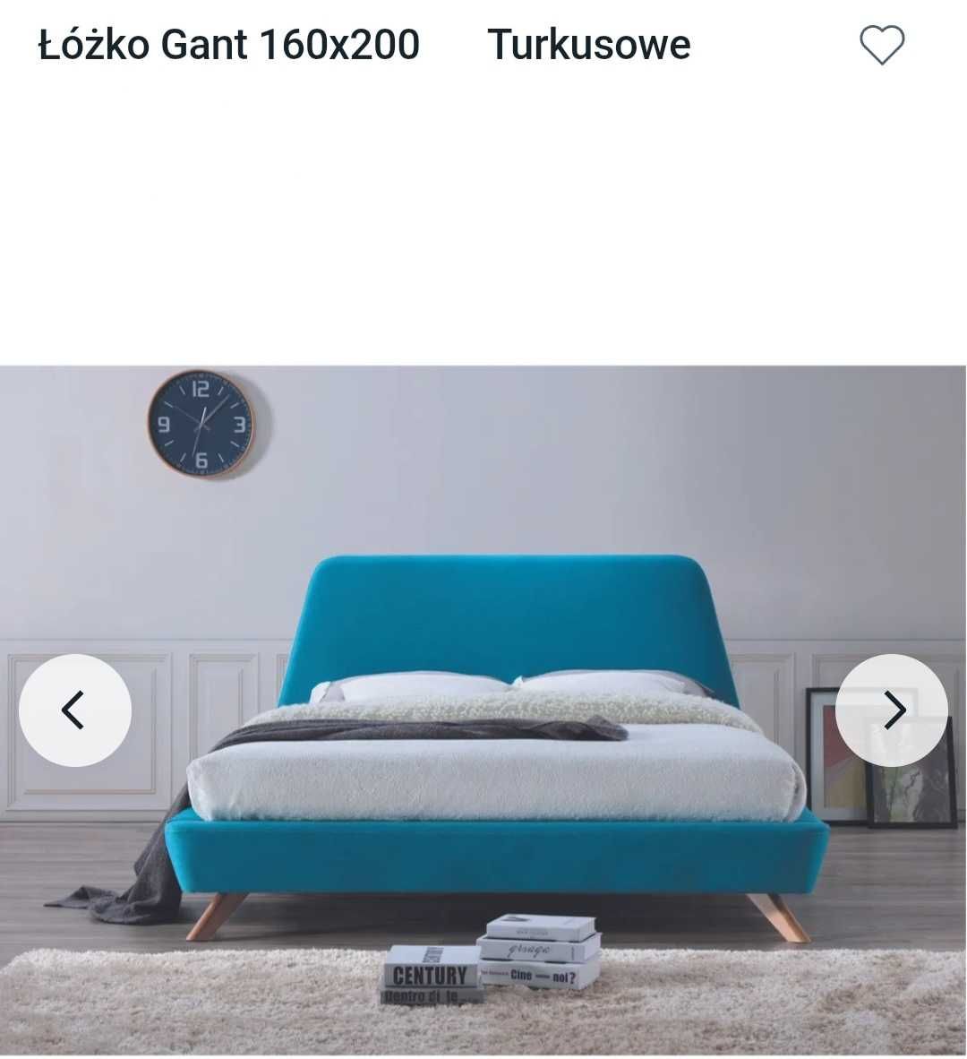 Łóżko sypialniane 160x200w kolorze turkusowym-do nowoczesnej sypialni!