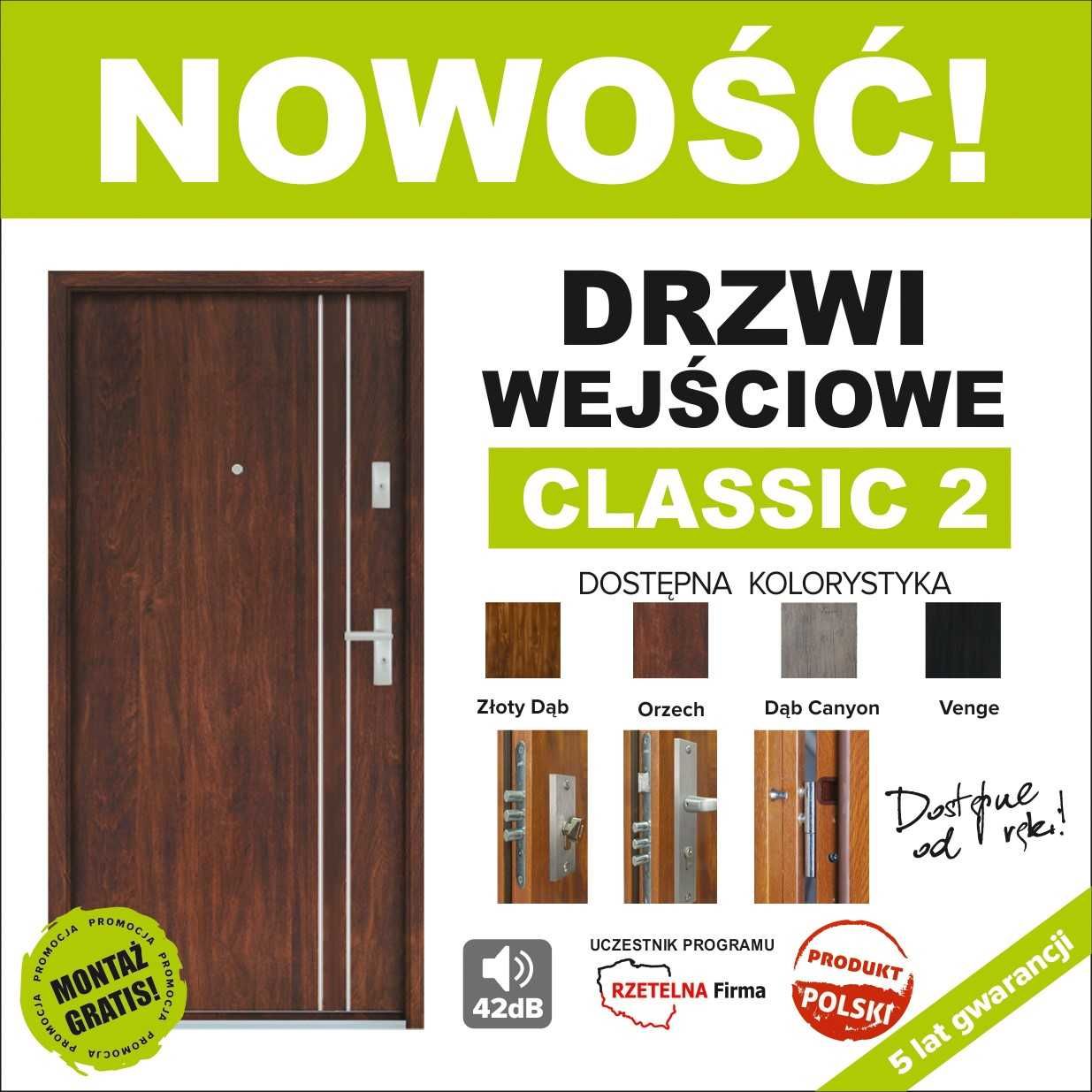 Drzwi zewnętrzne wejściowe do mieszkań domów z montażem wyciszone