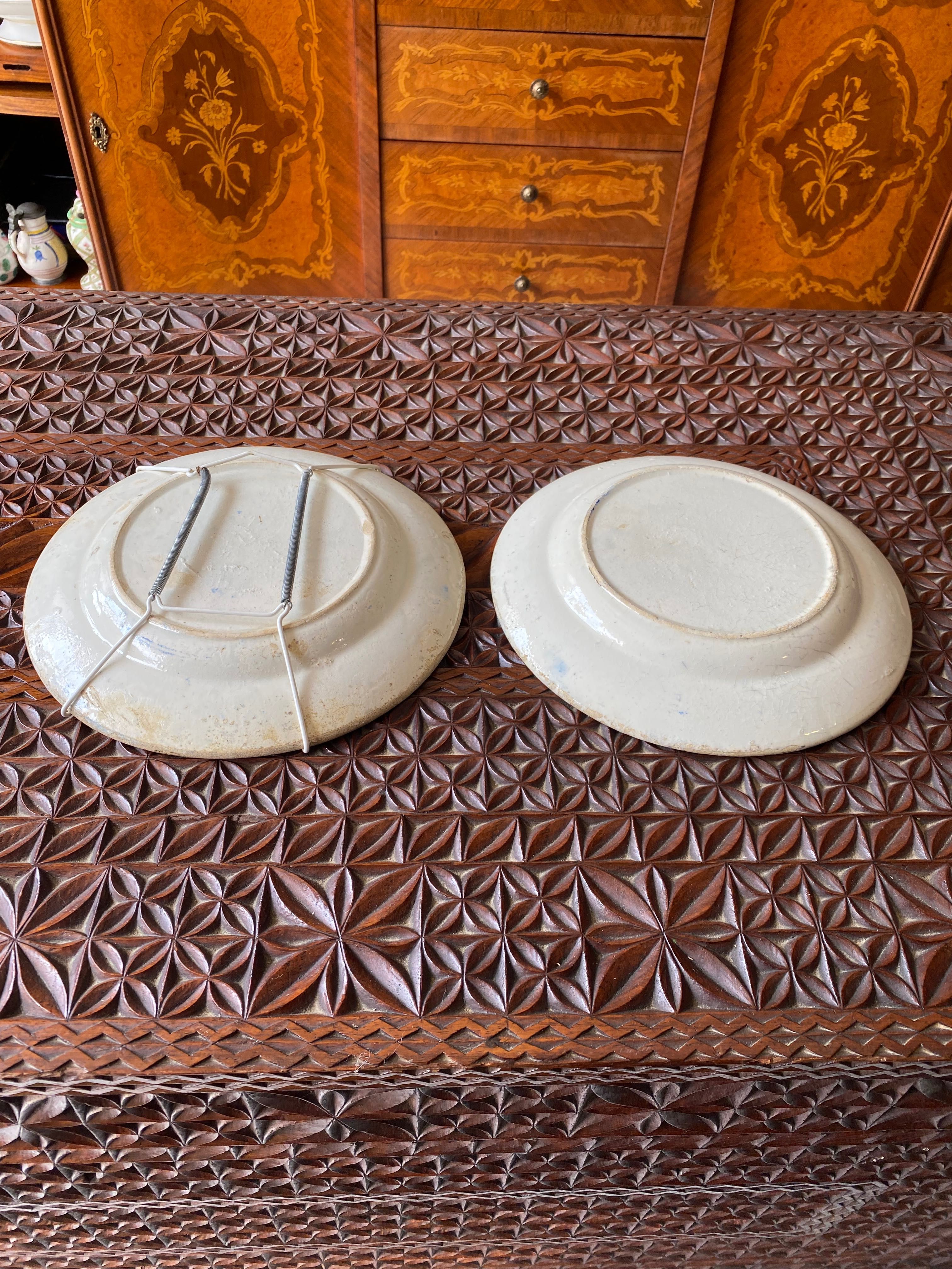 Pratos Faiança Portuguesa Séc XIX 23,5 cm