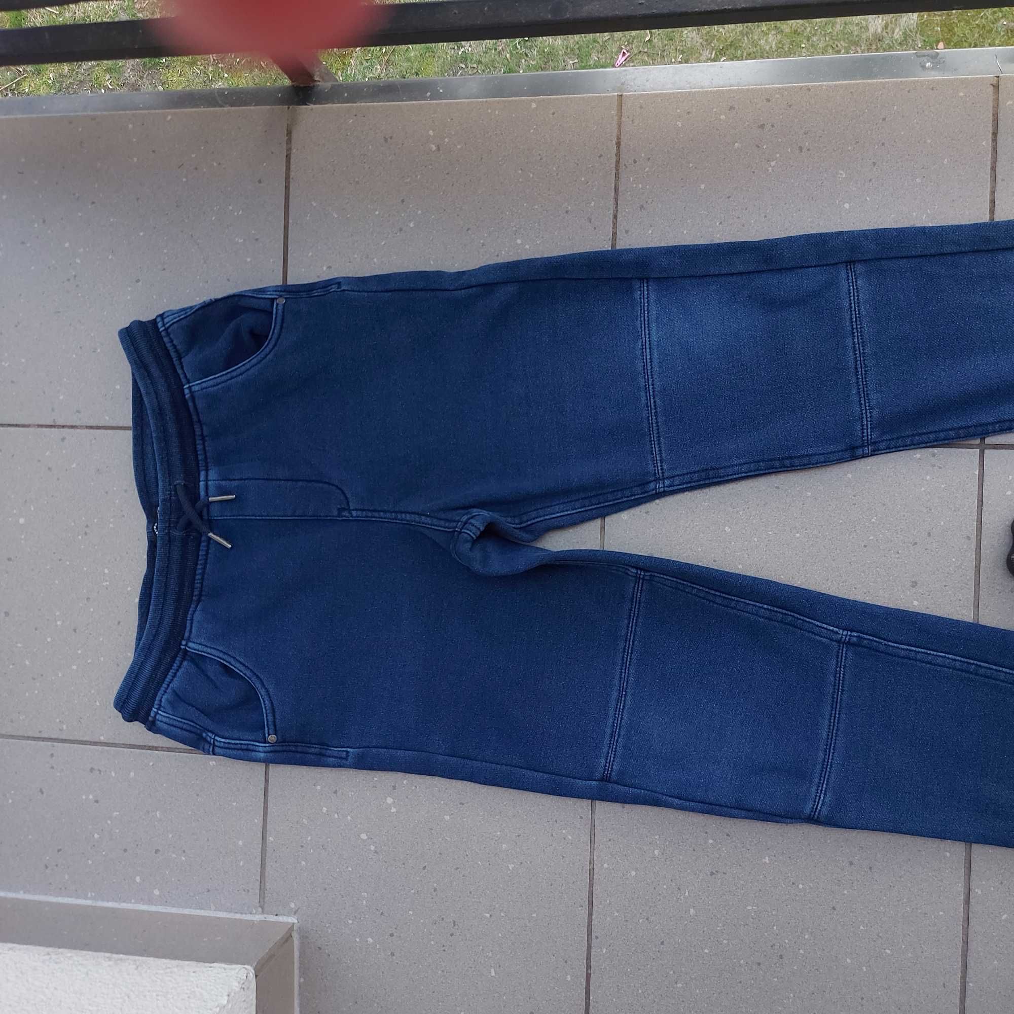 spodnie ala jeansowe dresowe ocieplane reserved 164 db+