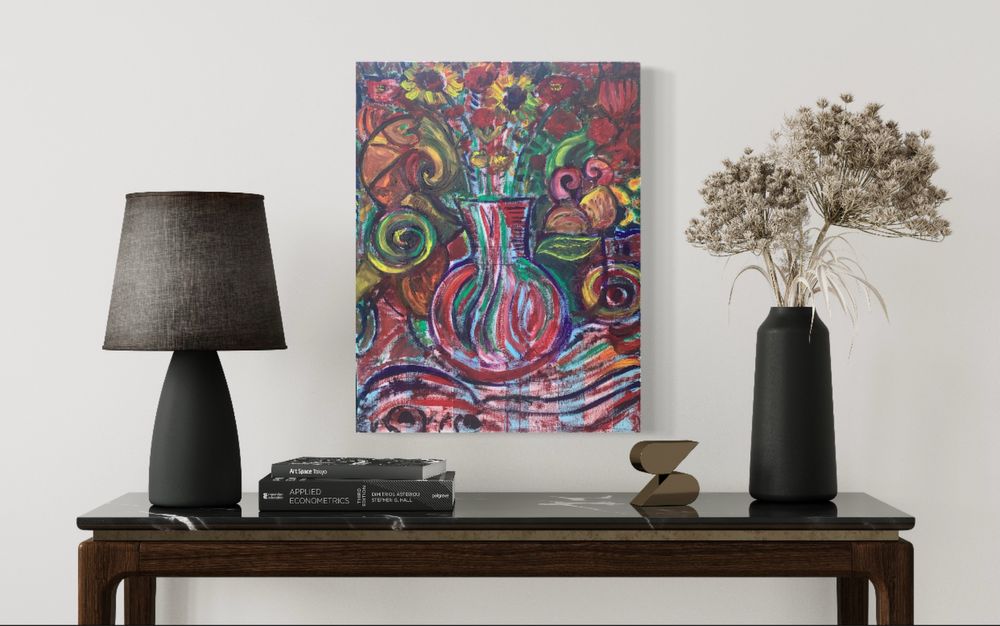 O Ferreirinha - Pintura a oleo - Jarra de flores