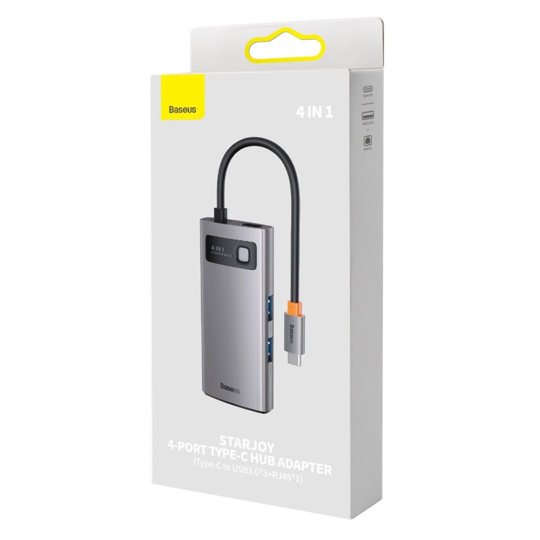 Metal Gleam Series stacja dokująca HUB 4w1 USB-C 3xUSB 3.2 RJ45