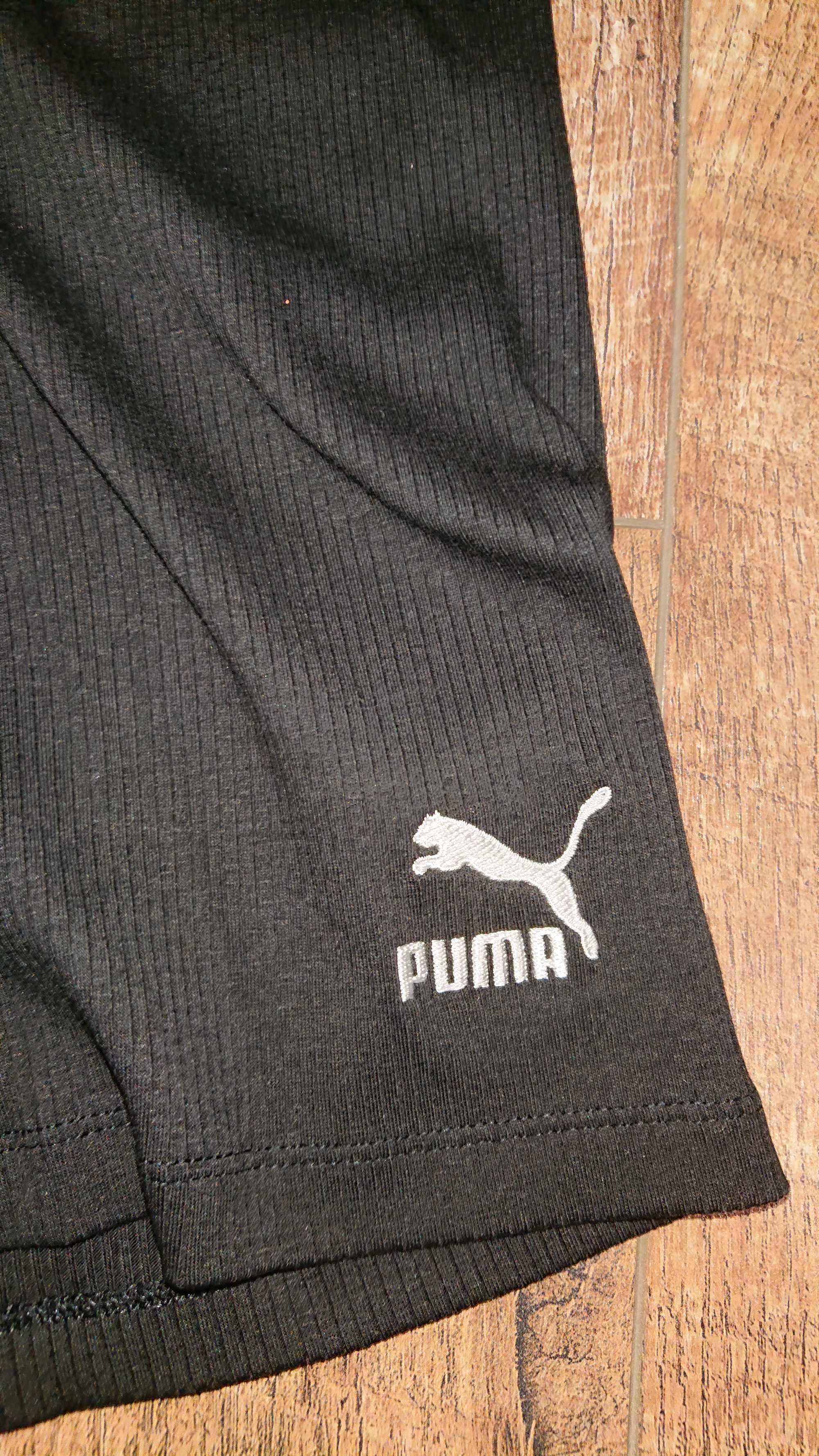 13. Puma Classics Ribbed Damskie Krótkie Legginsy, Czarne Kolarki