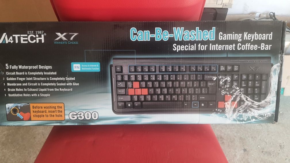 Водостойкая игровая  клавиатура A4-Tech X7