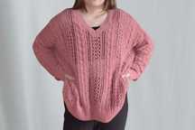 Sweterek ażurowy dziergany coquette pinterest oversize