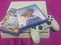 PS4 branca 1 comando e jogo