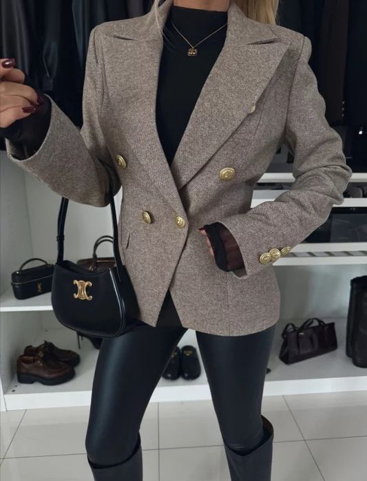 Marynarka beżowy melanż EDAN Balmain S i M