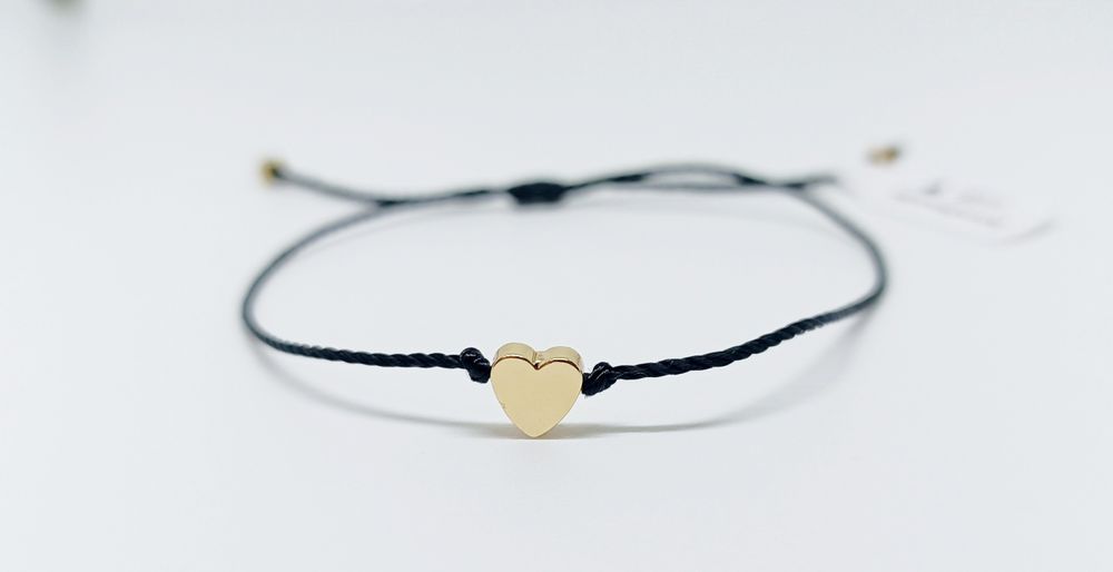 Bransoletka serduszko złote z hematytu