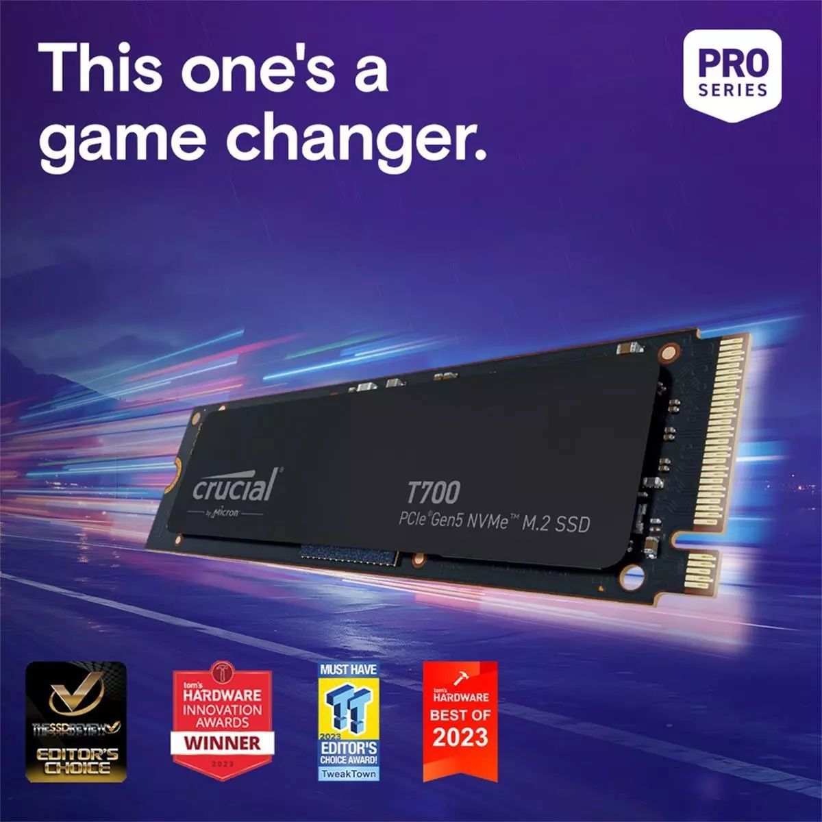 Накопичувач Crucial T700 4TB M.2 NVMe PCIe 5.0 x4 3D NAND (TLC) (CT400