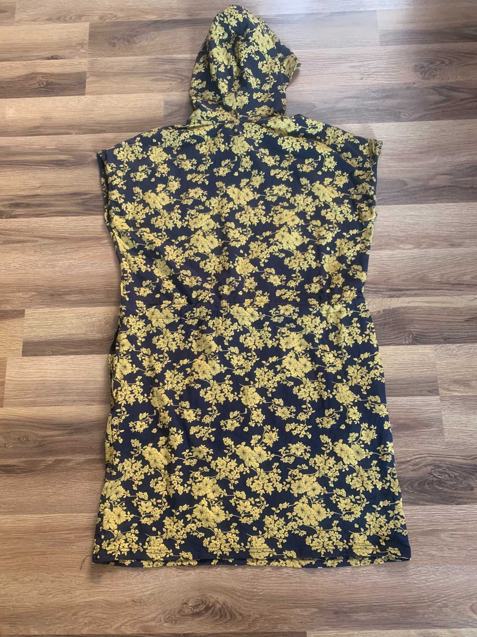 Sukienka Mini Tunika Carry Granatowa Żółta Wiosna Lato r. L/40