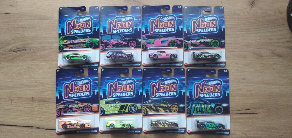 Hot Wheels Neon Speeders set Toyota Datsun Nissan Mazda Honda Acura