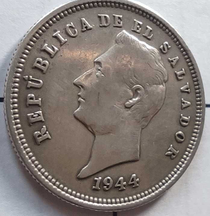 Moneta srebrna Salwador 25 Centavos 1944 rok srebro ag ładna