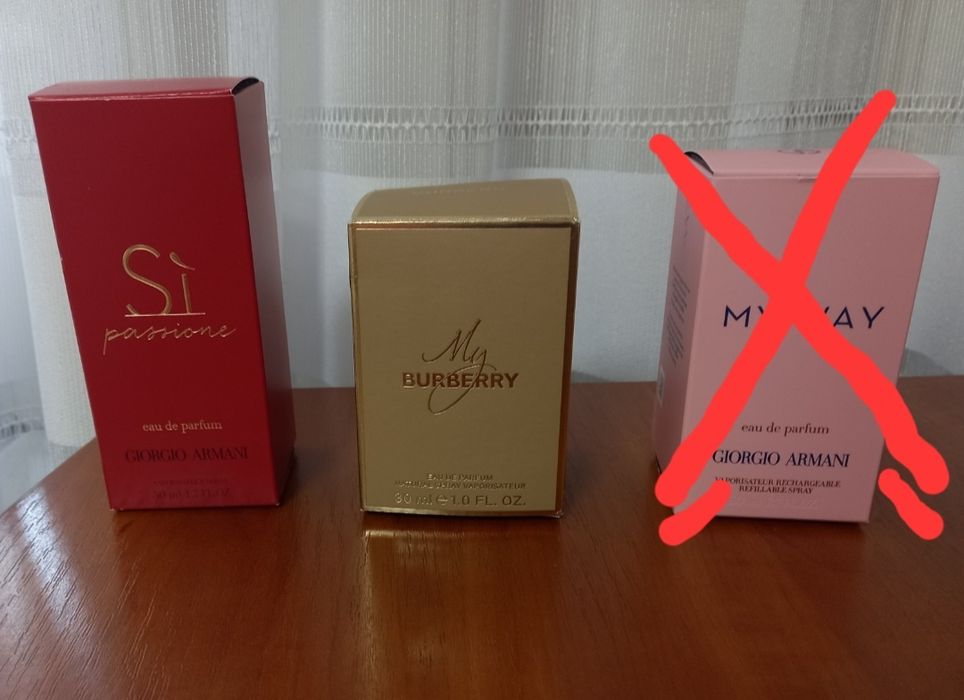 Коробочки від оригінальних парфумів