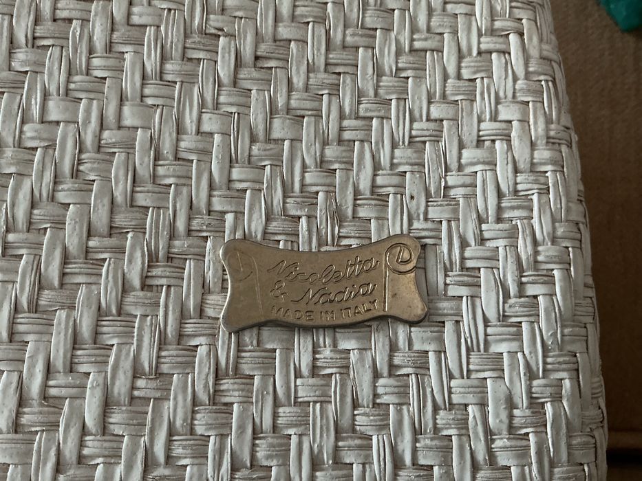 Mala de palhinha italiana branca em bom estado