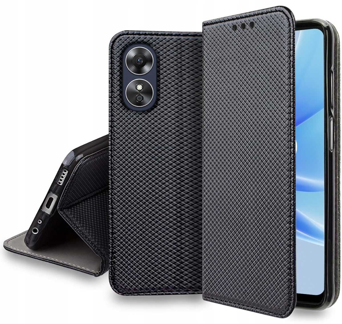 Etui Smart Magnet do Oppo A17 + Szkło Hartowane