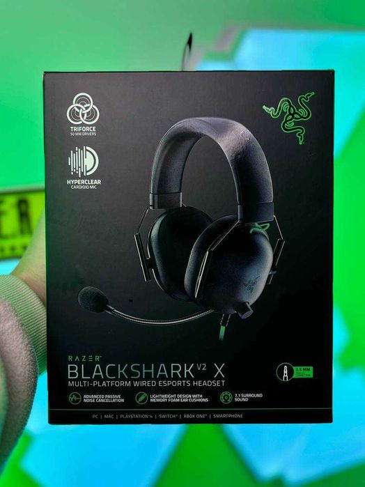 Игровая гарнитура  Razer Blackshark v2 X Black дротові KLAVAcomp
