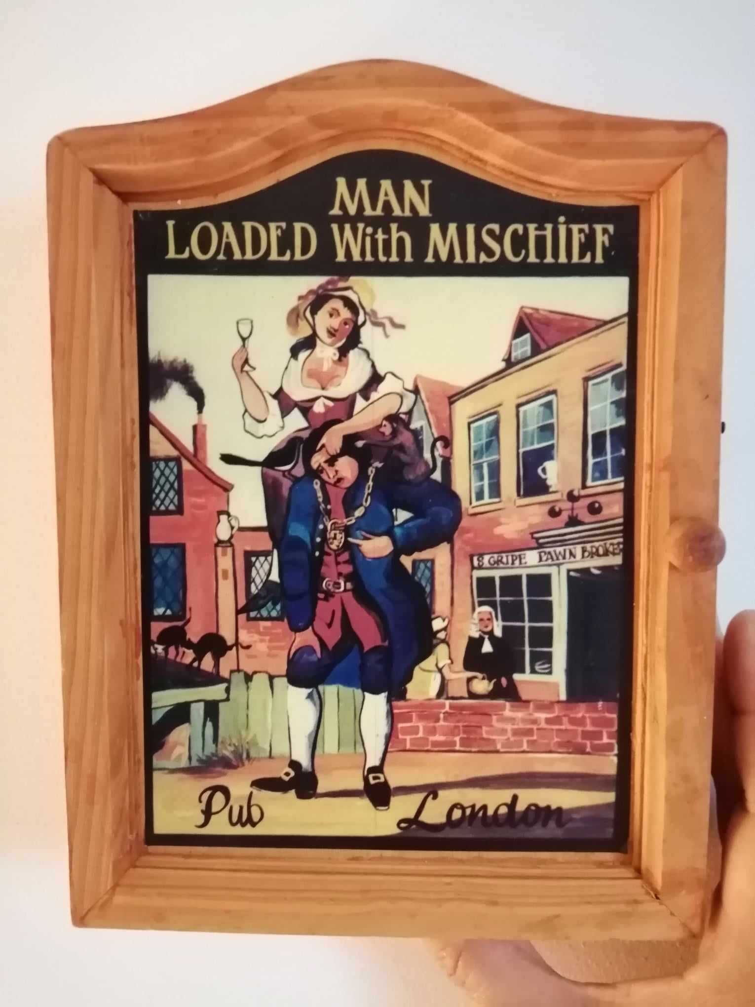 Chaveiro de Parede c/ Porta Vintage - MAN LOADED With MISCHIEF