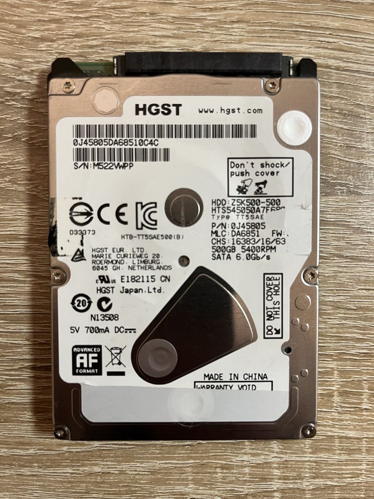 Жорсткий диск 500 ГБ 2,5 дюйма. HDD 500 GB. 5400 RPM