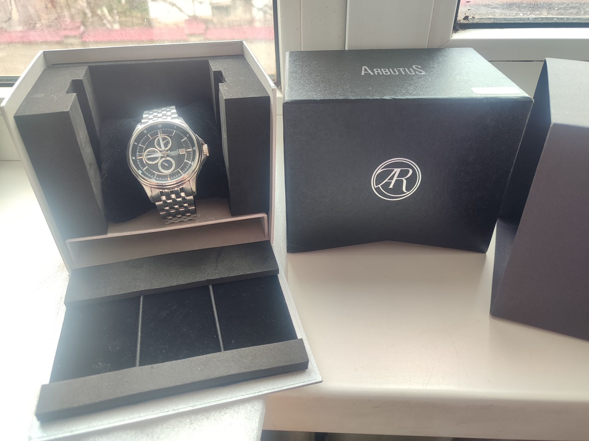 Годинник чоловічий механічний ARBUTUS Broadway Black Dial
