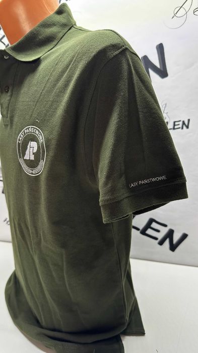 Koszulka polo z logo Lp - Forrest Green r. S