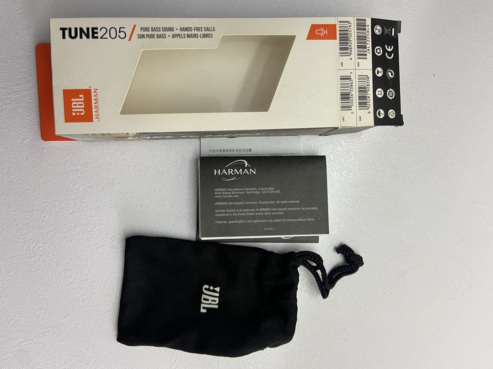 Наушники JBL Tune 205 black с микрофоном