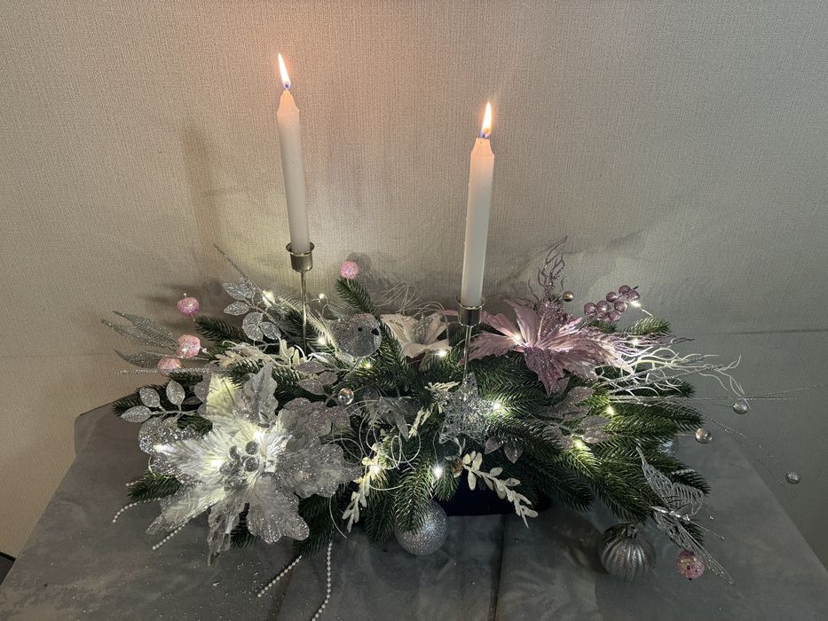 Новорічна екібана,новорічна прикраса-декорація !!