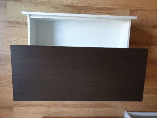 Szafka pod umywalkę, łazienkowa; biały połysk 98 cm. szuflady akryl