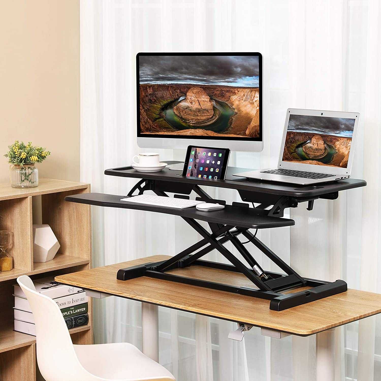 Biurko nadstawka stolik pod laptopa na 2 monitory monitor klawiature