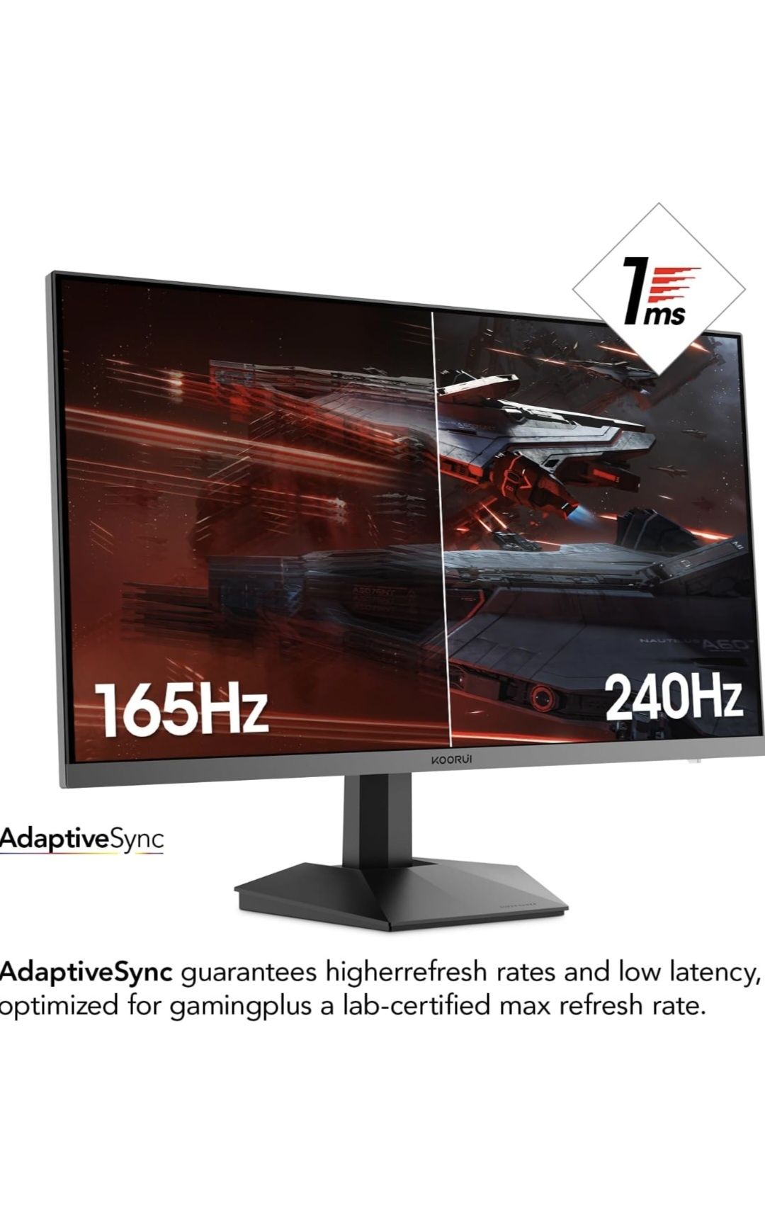KOORUI Monitor 27 Inches, 240Hz, QHD2560x1440p
