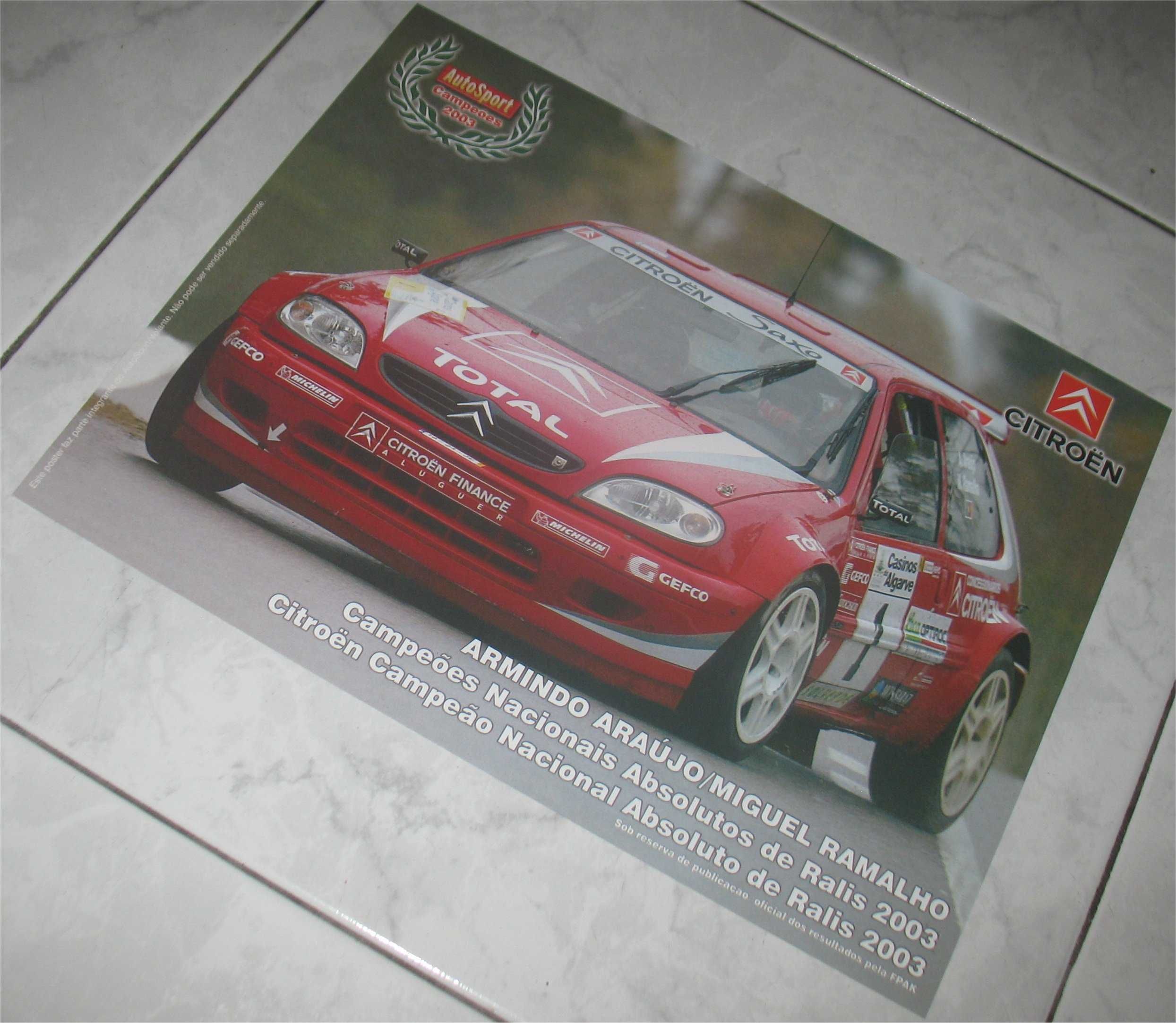 Poster - Citroen Saxo Kit Car - Campeão Nacional 2003 - Armindo Araújo