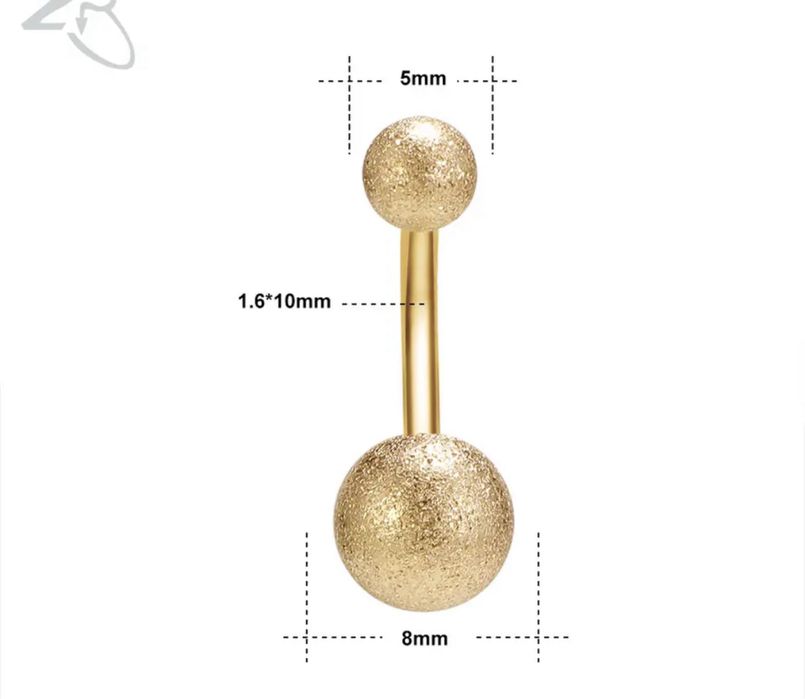 Пирсинг золотистое кольцо на пупок из нержавеющей стали