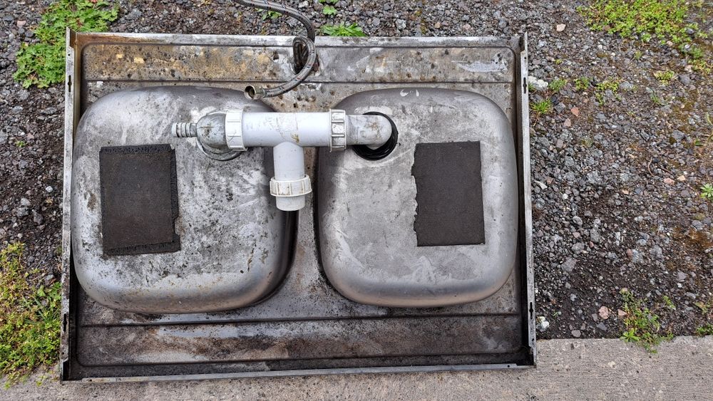 Zlewozmywak nakładany dwukomorowy 80x60 / bateria