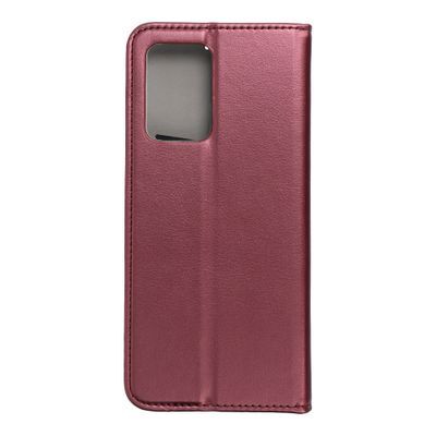 Etui Z Klapką Smart Magnetic Samsung Galaxy M13 Burgunwe + Szkło 9H