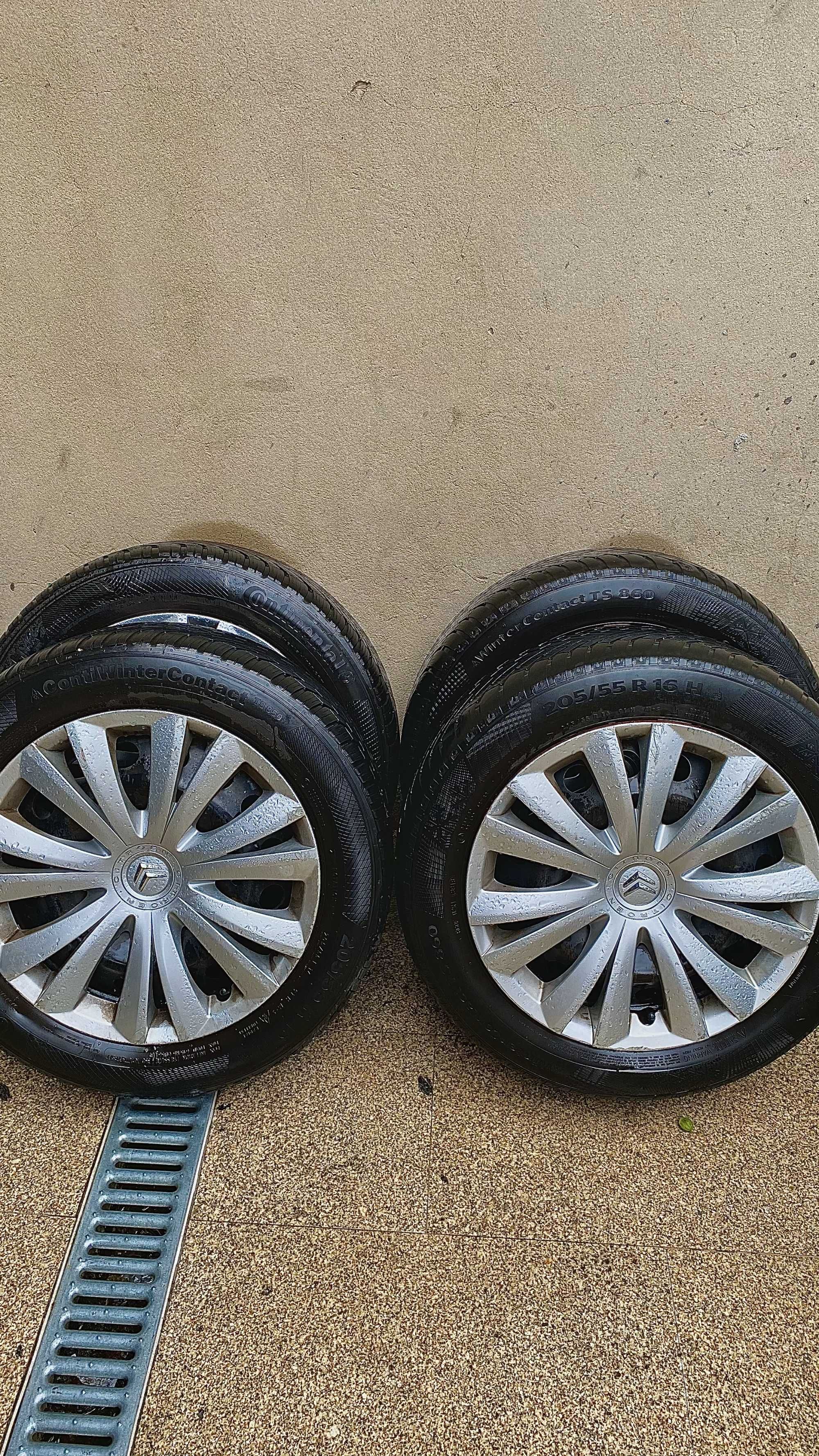 Jantes de ferro com tampões Citroen (205/55 R16 H) x4 (negociável)