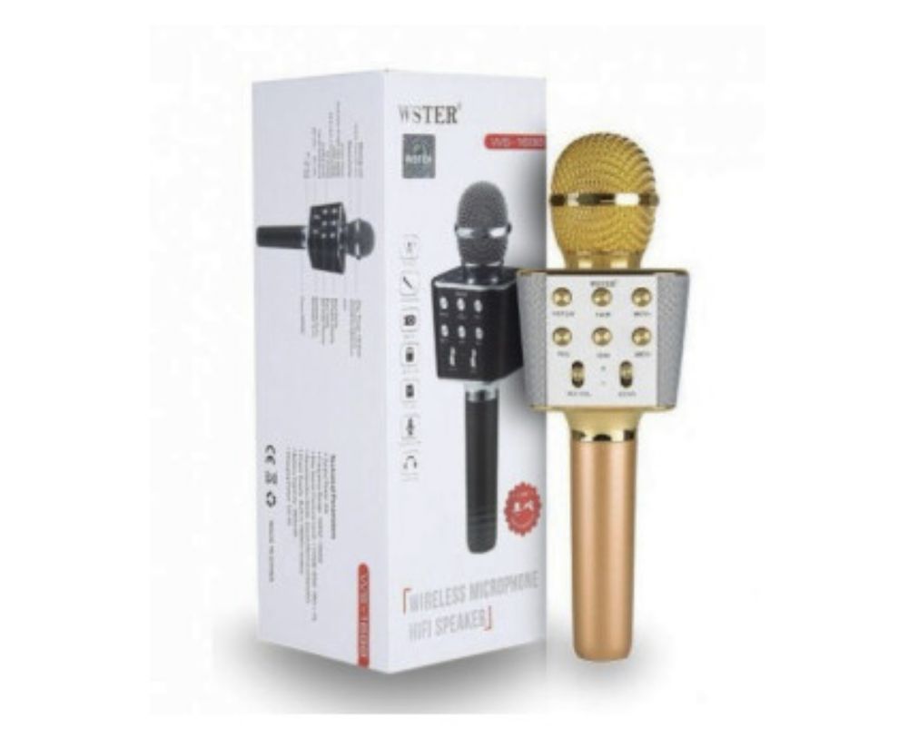 Караоке мікрофон з бездротовим Bluetooth WSTER WS-1688 Gold