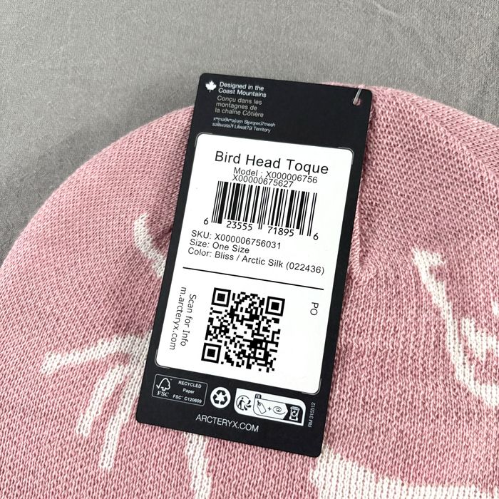 Czapka zimowa beanie arcteryx arc’teryx bird head toque bliss różowa