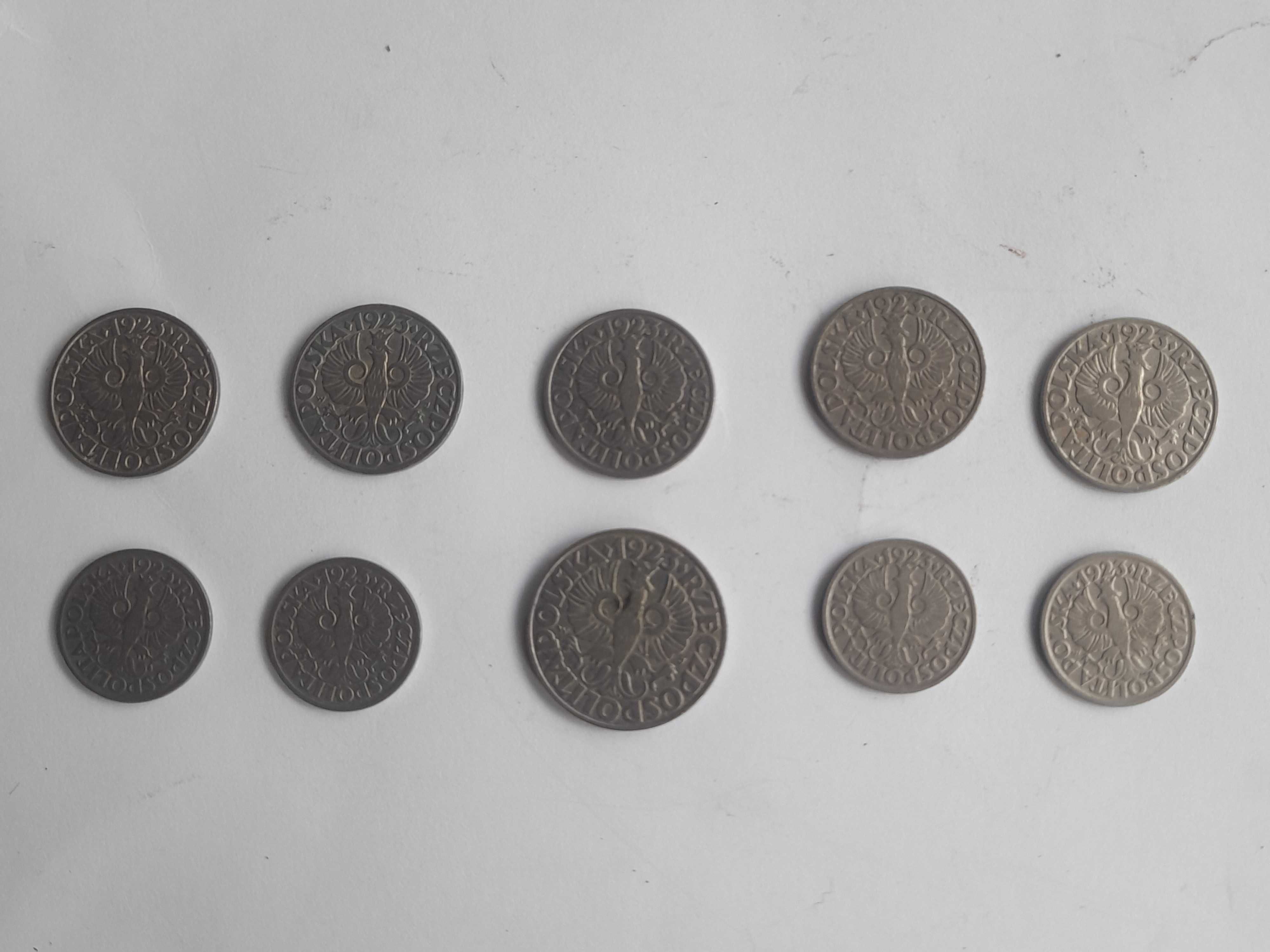 Stare przedwojenne polskie monety 50, 20, i 10 gr (10 sztuk)