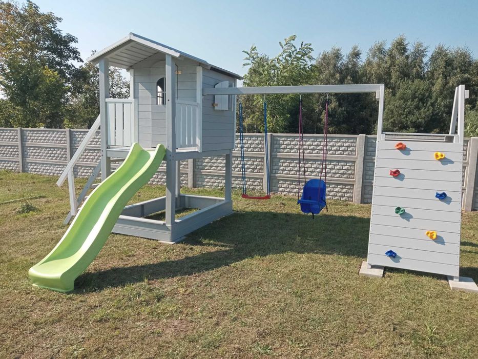 Posezonowa wyprzedaż MODELU 2025 Plac zabaw domek ślizg wspinaczka huś