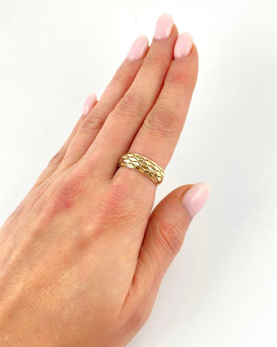 Unikatowy ZŁOTY pierścionek PRÓBA 585 (14K) rozmiar 18