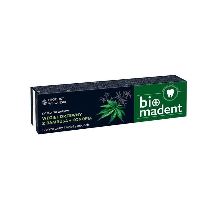 BIO MADENT Konopna pasta do zębów z węglem z bambusa Wybielająca