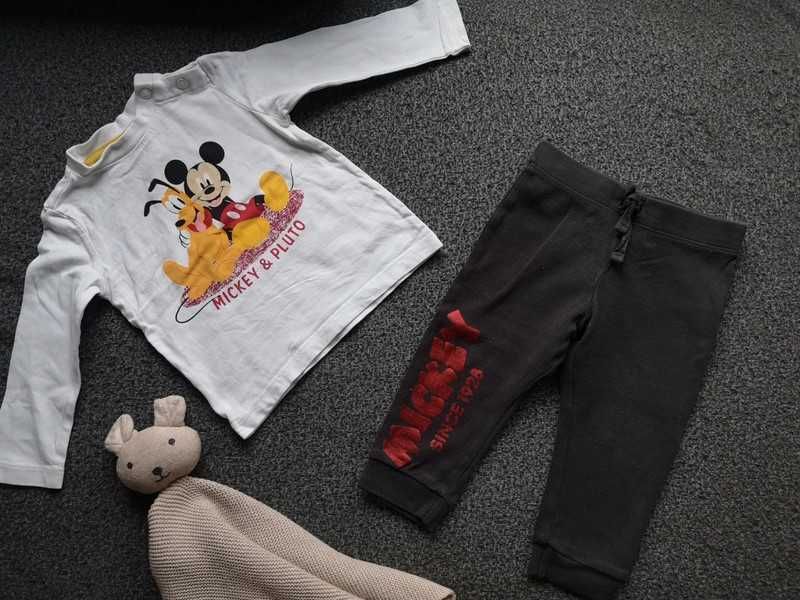 Zestaw Disney Myszka Miki bluzka i spodnie r. 74 cm 6-9m